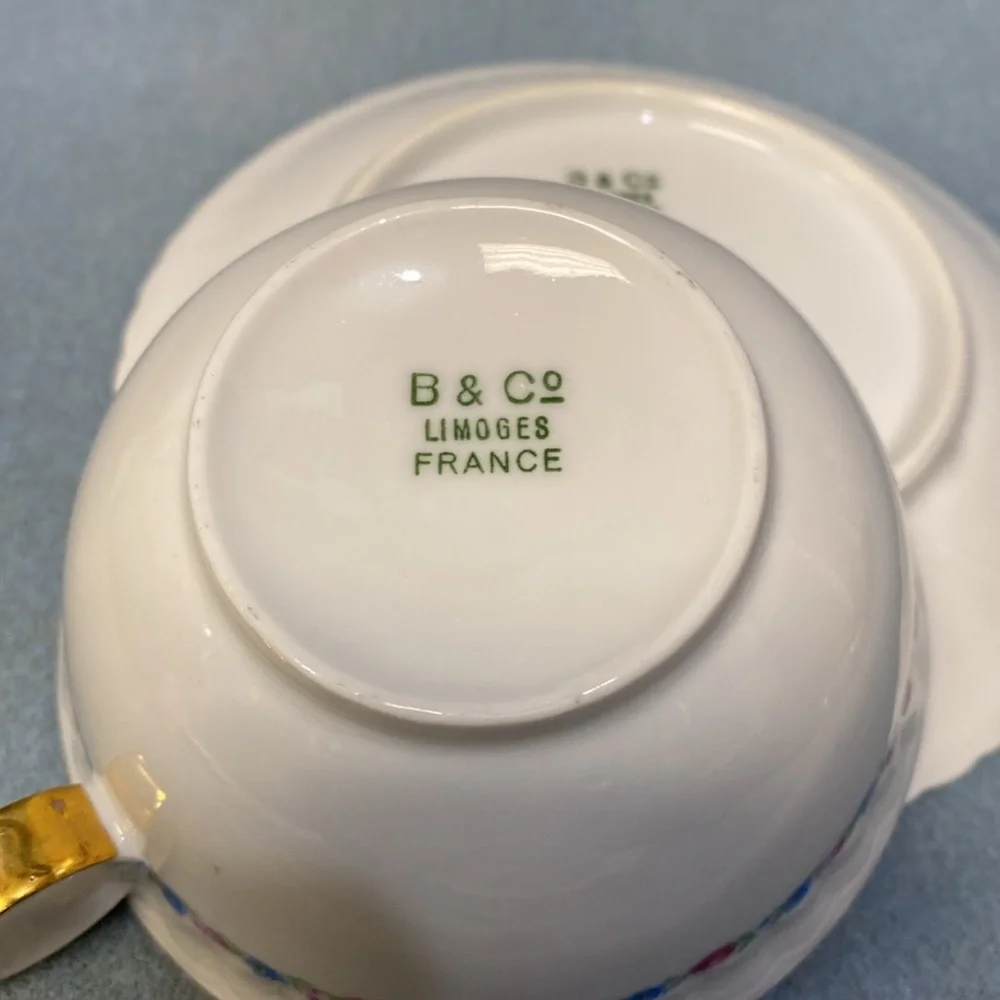 Pink Bernardaud and Co Limoges France Coffee Cup and Saucer